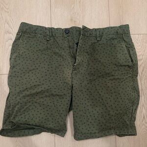 Scotch & Soda Green Flat Front Shorts